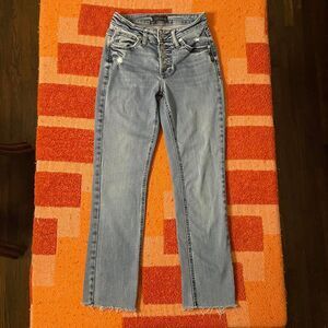 Silver Jeans Skinny Light Wash Distressed Women's Size 25